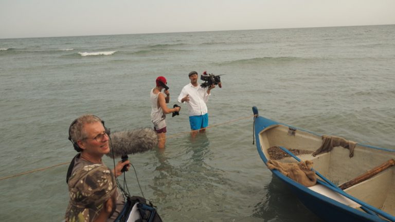 DOP Sebstian Hattop and 1.AC Thomas Wozny filming Patagonia at the Black Sea, Romania