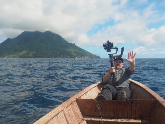 DOP Sebastian Hattop filming the Spice Islands