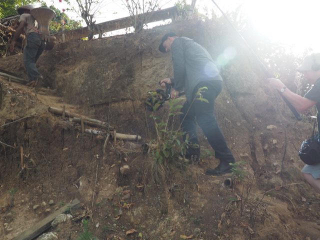 DOP Sebastian Hattop filming on the Spice Islands