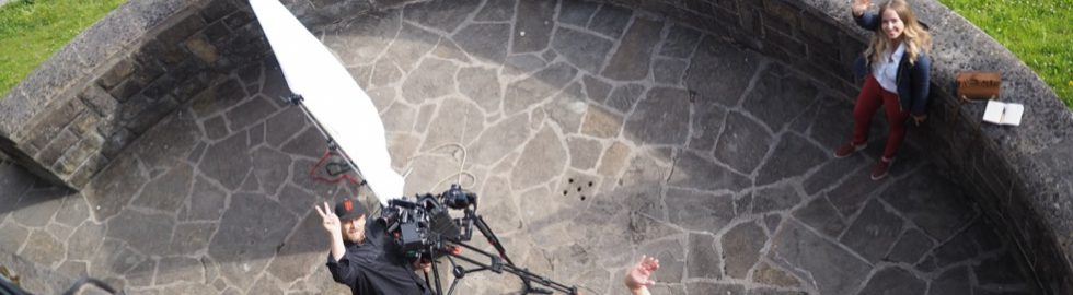 DOB Sebastian Hattop and sound man Björn Gelderman setting up an interview in Basque country