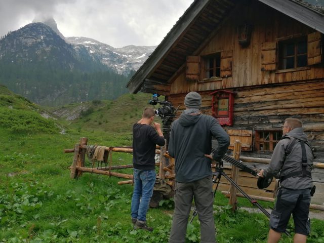 Dreharbeiten an der Brennerhütte am Funtensee